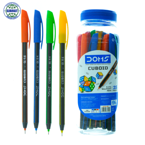 Ручка шариковая "Doms-Cuboid", 0.6мм, синий, в пачке-25шт.