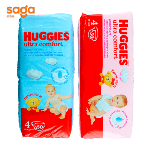Подгузники HUGGIES, размер-4, в упаковке-50шт.