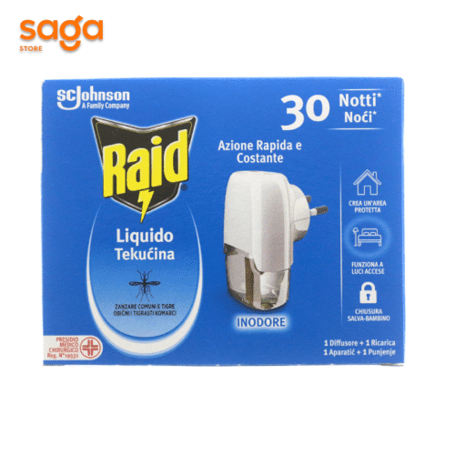 Фумигатор+жидкость от комаров Raid 30 ночей