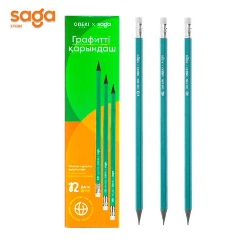 Карандаши чернографитные "SAGA", в пачке 12шт. 3312.