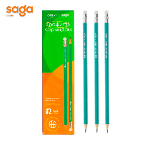 Карандаши чернографитные "SAGA", в пачке 12шт.  3313.