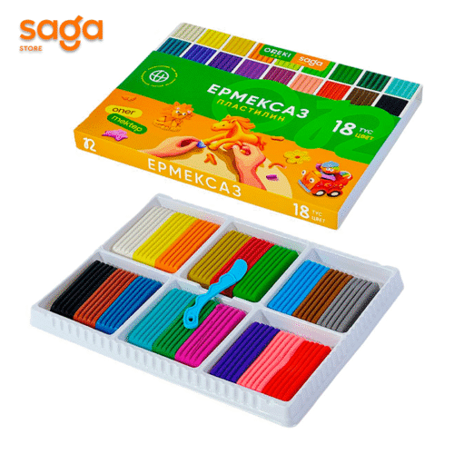 Пластилин "SAGA" 18цв 12906.