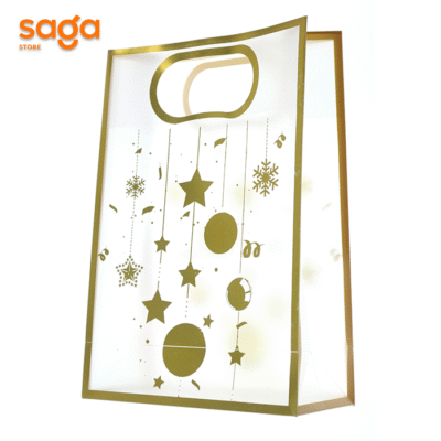 Пакет подарочный прозрачный  (новый год) 18*26*8см